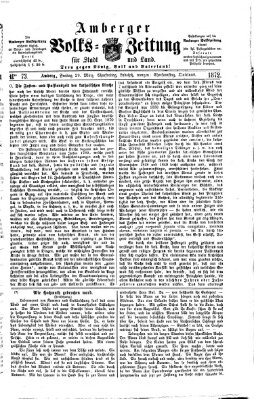 Amberger Volks-Zeitung für Stadt und Land Freitag 29. März 1872