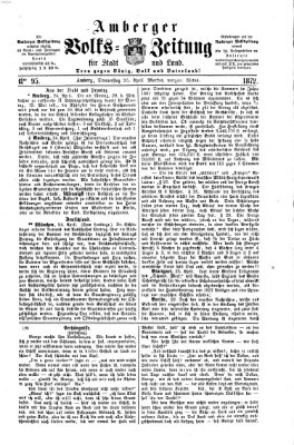 Amberger Volks-Zeitung für Stadt und Land Donnerstag 25. April 1872