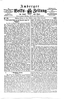 Amberger Volks-Zeitung für Stadt und Land Freitag 14. Juni 1872