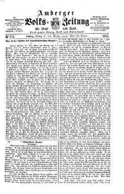 Amberger Volks-Zeitung für Stadt und Land Montag 29. Juli 1872