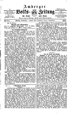 Amberger Volks-Zeitung für Stadt und Land Donnerstag 1. August 1872