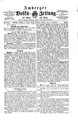 Amberger Volks-Zeitung für Stadt und Land Samstag 3. August 1872