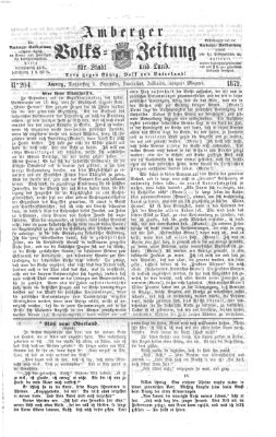 Amberger Volks-Zeitung für Stadt und Land Donnerstag 5. September 1872