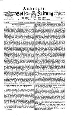 Amberger Volks-Zeitung für Stadt und Land Freitag 6. September 1872