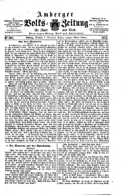 Amberger Volks-Zeitung für Stadt und Land Samstag 7. September 1872