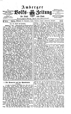 Amberger Volks-Zeitung für Stadt und Land Mittwoch 18. September 1872