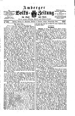 Amberger Volks-Zeitung für Stadt und Land Freitag 27. September 1872