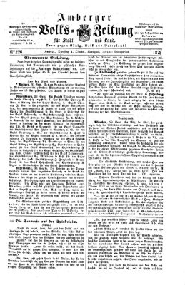 Amberger Volks-Zeitung für Stadt und Land Dienstag 1. Oktober 1872