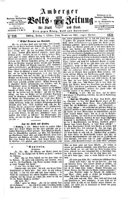 Amberger Volks-Zeitung für Stadt und Land Freitag 4. Oktober 1872