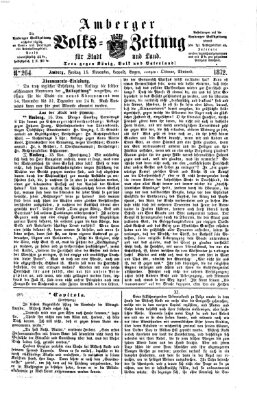 Amberger Volks-Zeitung für Stadt und Land Freitag 15. November 1872