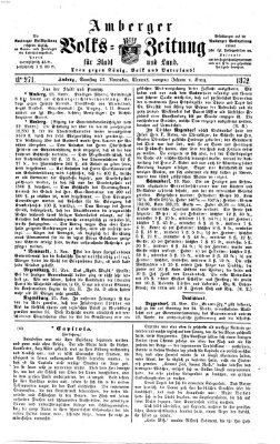 Amberger Volks-Zeitung für Stadt und Land Samstag 23. November 1872