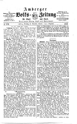 Amberger Volks-Zeitung für Stadt und Land Dienstag 26. November 1872