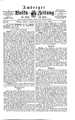 Amberger Volks-Zeitung für Stadt und Land Dienstag 3. Dezember 1872