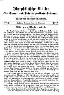 Oberpfälzische Blätter für Sonn- und Feiertags-Unterhaltung (Amberger Volks-Zeitung für Stadt und Land) Sonntag 15. Dezember 1872