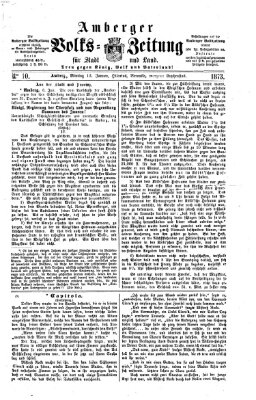 Amberger Volks-Zeitung für Stadt und Land Montag 13. Januar 1873