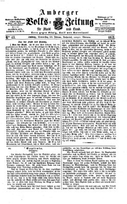 Amberger Volks-Zeitung für Stadt und Land Donnerstag 20. Februar 1873