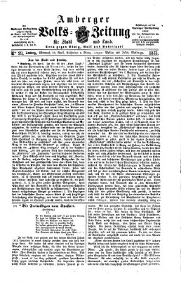 Amberger Volks-Zeitung für Stadt und Land Mittwoch 30. April 1873