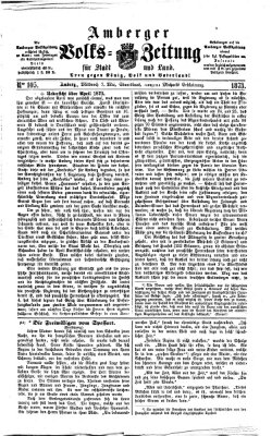 Amberger Volks-Zeitung für Stadt und Land Mittwoch 7. Mai 1873