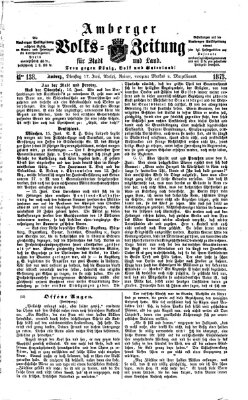 Amberger Volks-Zeitung für Stadt und Land Dienstag 17. Juni 1873