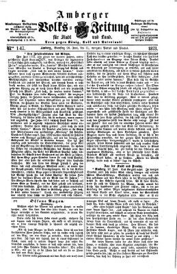 Amberger Volks-Zeitung für Stadt und Land Samstag 28. Juni 1873