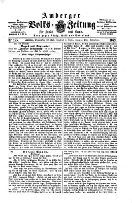 Amberger Volks-Zeitung für Stadt und Land Donnerstag 31. Juli 1873