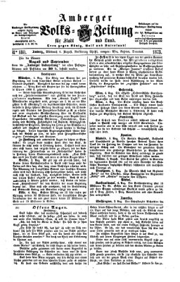 Amberger Volks-Zeitung für Stadt und Land Mittwoch 6. August 1873