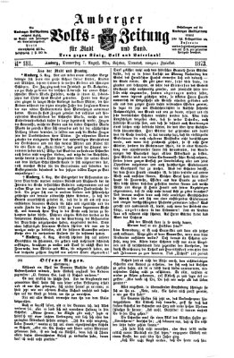 Amberger Volks-Zeitung für Stadt und Land Donnerstag 7. August 1873