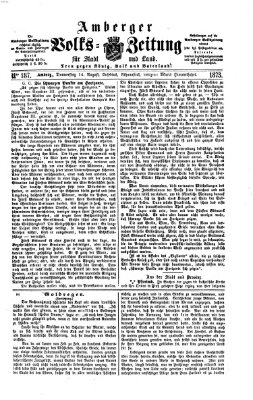 Amberger Volks-Zeitung für Stadt und Land Donnerstag 14. August 1873