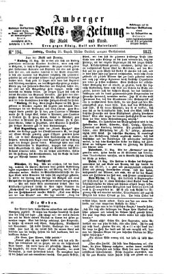 Amberger Volks-Zeitung für Stadt und Land Samstag 23. August 1873