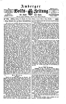 Amberger Volks-Zeitung für Stadt und Land Freitag 29. August 1873