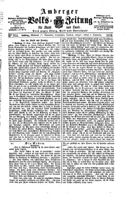 Amberger Volks-Zeitung für Stadt und Land Mittwoch 17. September 1873