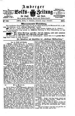 Amberger Volks-Zeitung für Stadt und Land Freitag 19. September 1873