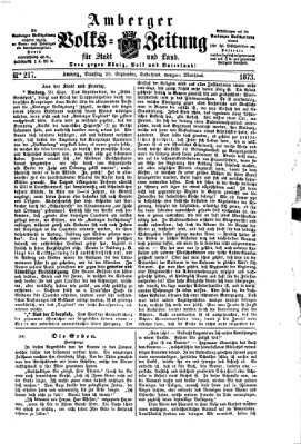 Amberger Volks-Zeitung für Stadt und Land Samstag 20. September 1873