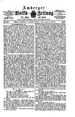 Amberger Volks-Zeitung für Stadt und Land Donnerstag 25. September 1873