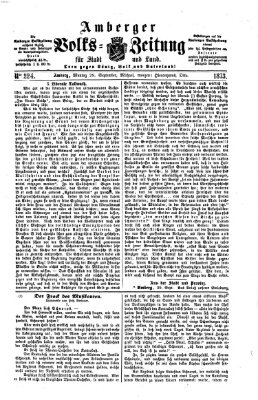 Amberger Volks-Zeitung für Stadt und Land Montag 29. September 1873