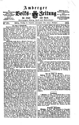 Amberger Volks-Zeitung für Stadt und Land Dienstag 30. September 1873