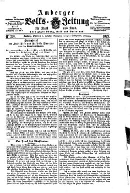 Amberger Volks-Zeitung für Stadt und Land Mittwoch 1. Oktober 1873