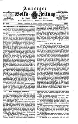 Amberger Volks-Zeitung für Stadt und Land Donnerstag 16. Oktober 1873