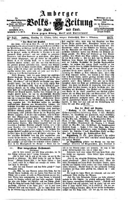 Amberger Volks-Zeitung für Stadt und Land Samstag 18. Oktober 1873