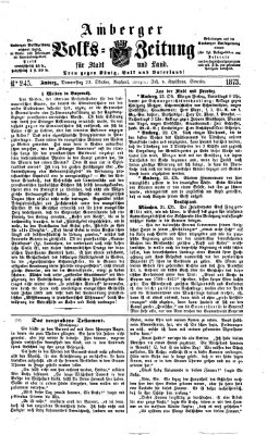 Amberger Volks-Zeitung für Stadt und Land Donnerstag 23. Oktober 1873