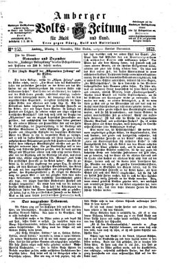 Amberger Volks-Zeitung für Stadt und Land Montag 3. November 1873