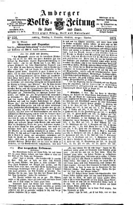 Amberger Volks-Zeitung für Stadt und Land Samstag 8. November 1873