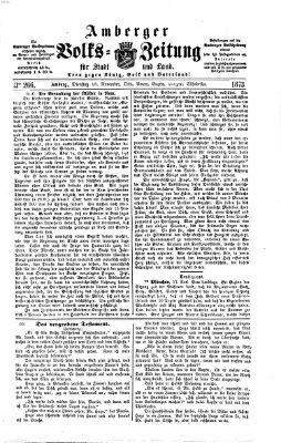 Amberger Volks-Zeitung für Stadt und Land Dienstag 18. November 1873