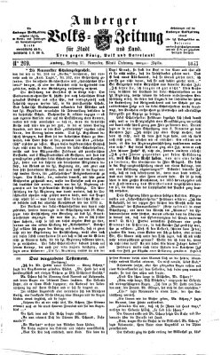 Amberger Volks-Zeitung für Stadt und Land Freitag 21. November 1873