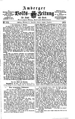 Amberger Volks-Zeitung für Stadt und Land Mittwoch 26. November 1873