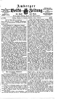 Amberger Volks-Zeitung für Stadt und Land Samstag 29. November 1873