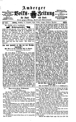 Amberger Volks-Zeitung für Stadt und Land Samstag 13. Dezember 1873