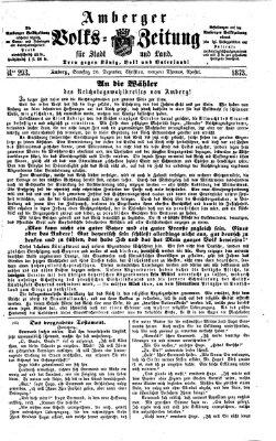 Amberger Volks-Zeitung für Stadt und Land Samstag 20. Dezember 1873