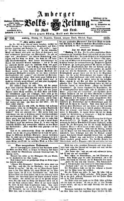 Amberger Volks-Zeitung für Stadt und Land Montag 29. Dezember 1873