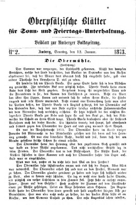 Oberpfälzische Blätter für Sonn- und Feiertags-Unterhaltung (Amberger Volks-Zeitung für Stadt und Land) Sonntag 12. Januar 1873